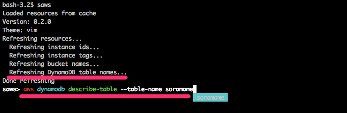 Supercharged AWS CLI = SAWS メモ - ようへいの日々精進XP
