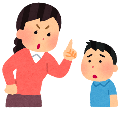 ブログ記事ヘッダー 子供を叱る母親のイラスト