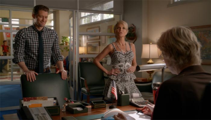 『glee/グリー』で、スーに法律議論を吹っかけるエイプリル