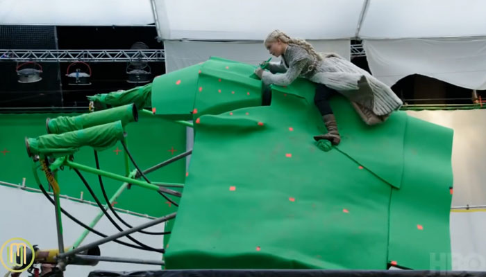 Scene from Game of Thrones 『ゲーム・オブ・スローンズ』でのドラゴンに乗る場面のクロマキー合成