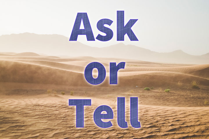ブログ記事ヘッダー Ask or Tell(Ask と Tell の違い)