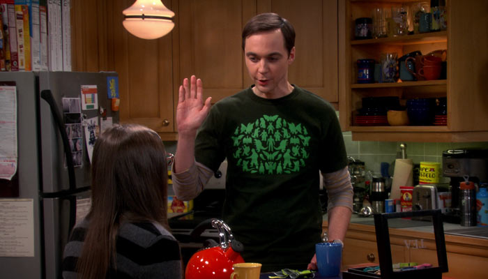 『ビッグバン★セオリー』で、何のコスプレをするかでエイミーと議論するシェルドン