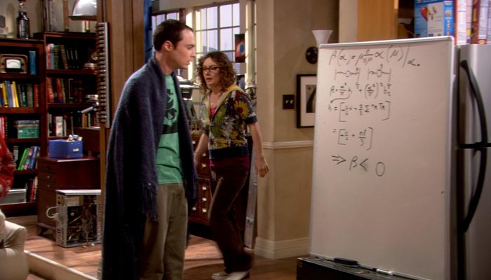 Scene from The Big Bang Theory/Season 1/Episode 5 『ビッグバン★セオリー』で、レズリーはレナードと一夜を共にし、部屋から出てくる