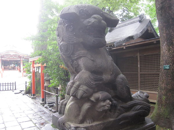 武蔵野八幡宮の右の狛犬