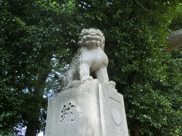 新宿諏訪神社の左の狛犬