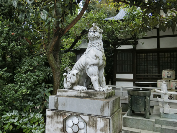 鳥越神社の左の狛犬