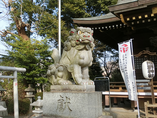 恋ヶ窪熊野神社の左の狛犬