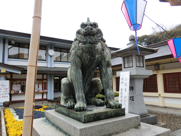 愛知縣護國神社の左の狛犬