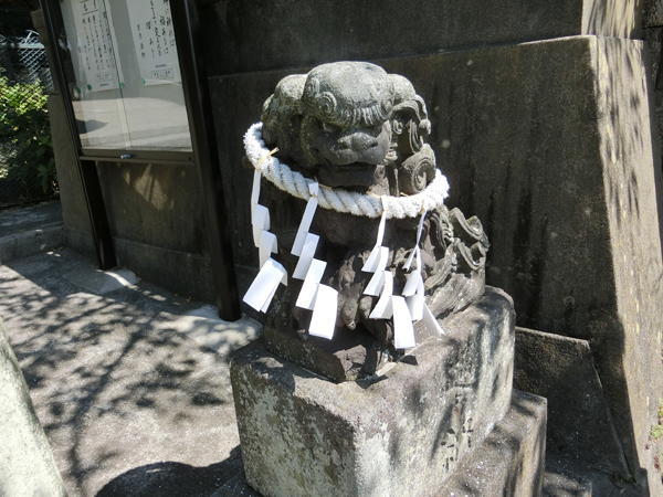 海南神社の右の狛犬