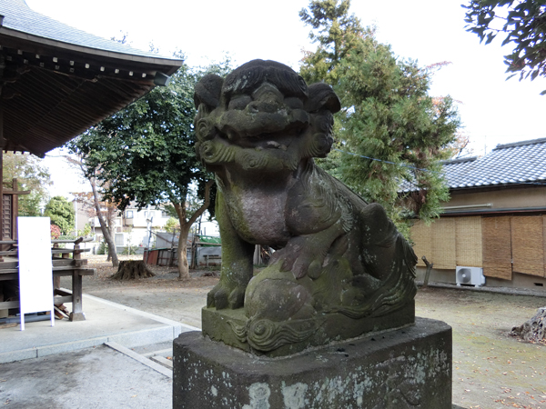 下石原八幡神社の右の狛犬