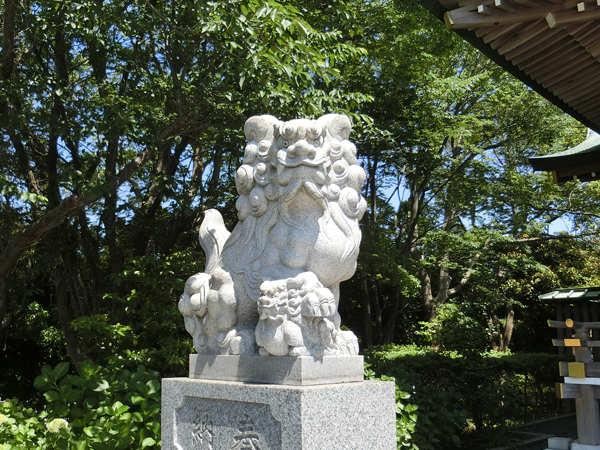 龍口明神社の左の狛犬