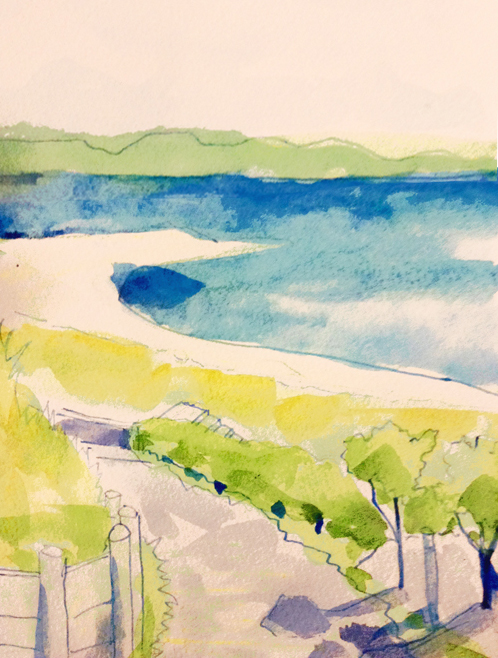 屏風ヶ浦 風景 水彩 スケッチ 水彩イラストレーター 映美 Emi