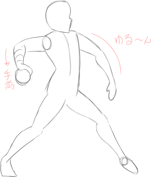 ポーズ ボールを投げる を描く手順と注意したポイント イラストレーターになるまでやってきたことメモ ポーズ ボールを投げる を描く手順と注意したポイント イラストレーターになるまでやってきたことメモ