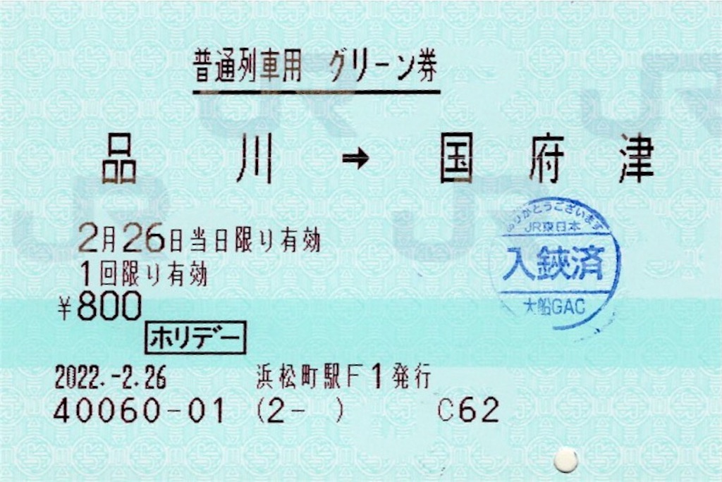 使用済 国鉄 切符 車内補充券 7枚セット 大船 東京 沼津 品川 車掌区 鉄道 本日の使用切符：JR東日本 浜松町駅発行 品川→国府津 普通列車