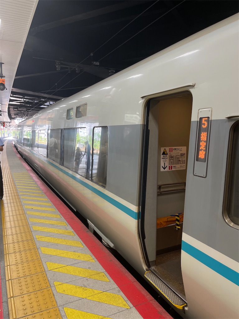 本日の使用切符：JR西日本 新大阪駅発行 e5489 くろしお7号 新大阪