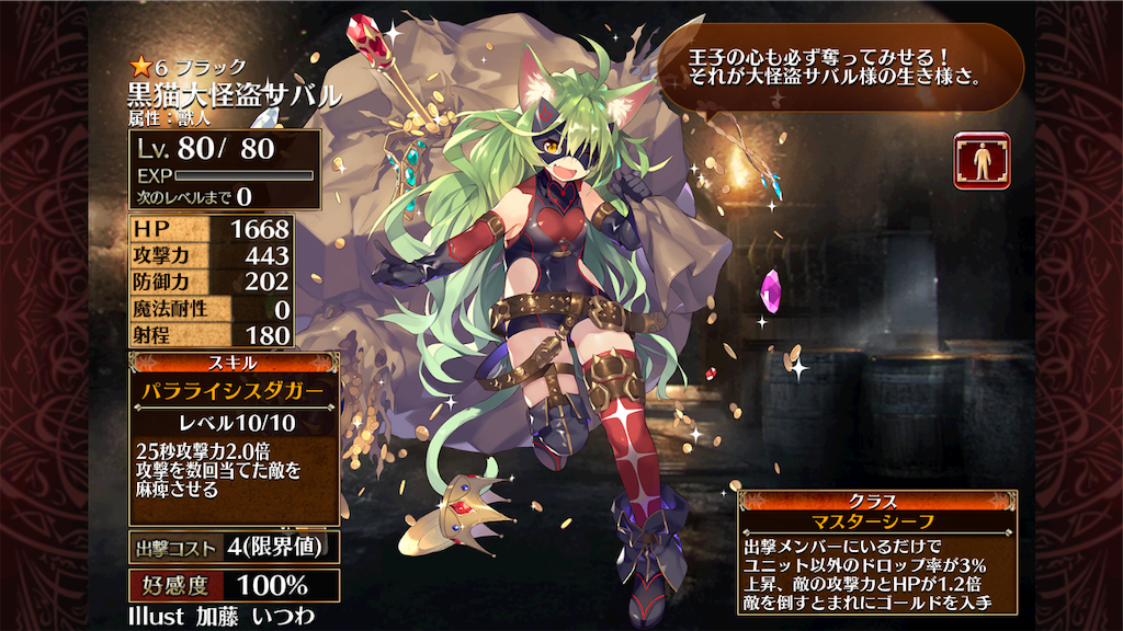 B 黒猫大怪盗サバル 覚醒 アイギス記録所