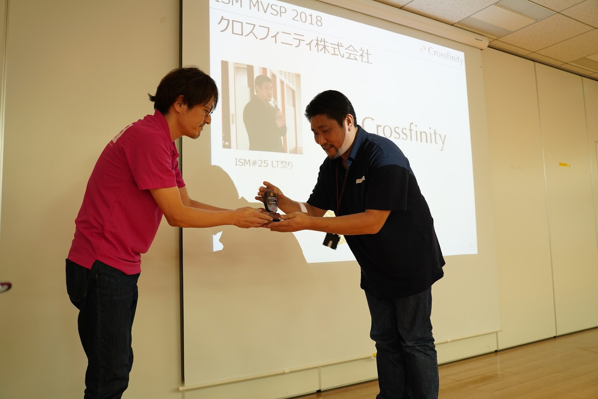 スポンサーセッション部門の受賞（ISM MVSP= Most Valuable Sponsored Partner）は、クロスフィニティ株式会社様
