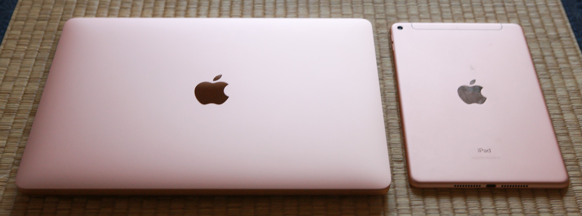 左:MacBook Air Retinaモデル 右:iPad mini 5