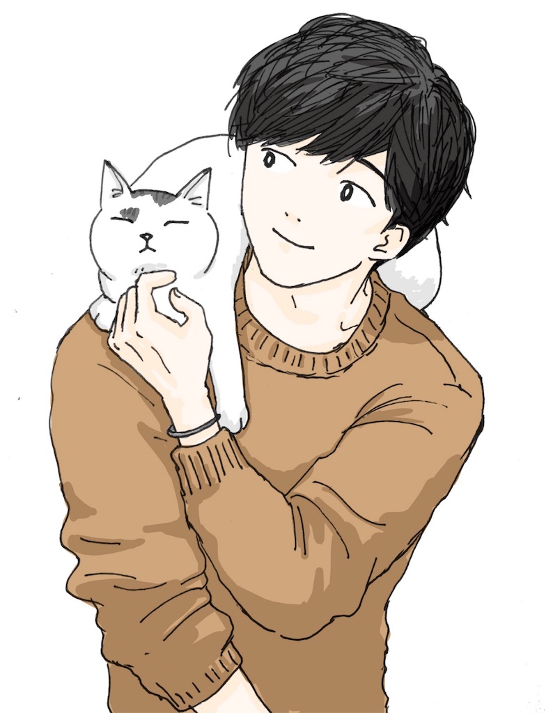 猫と高橋一生さん 白tとgパン