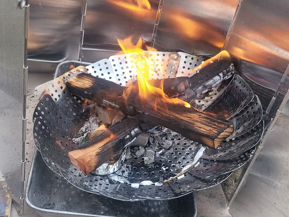 日産サクラ】ダイソーステンレスカトラリーラックで炭火、ダイソー