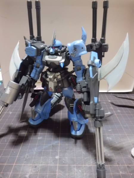 素人ガンプラ制作記録 Hgucグフカスタムの改造 塗装 完成 1046ワークス24口