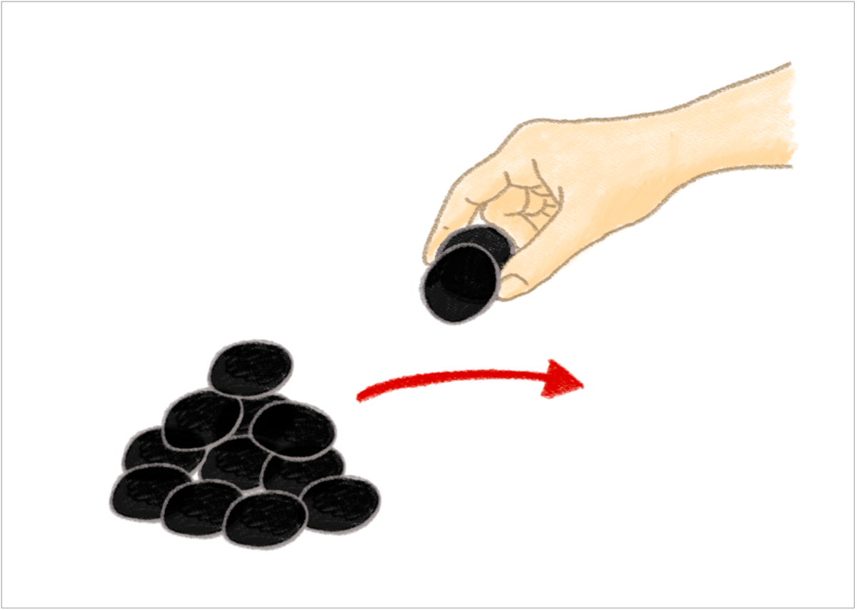 石を取るのは2個か3個ずつ