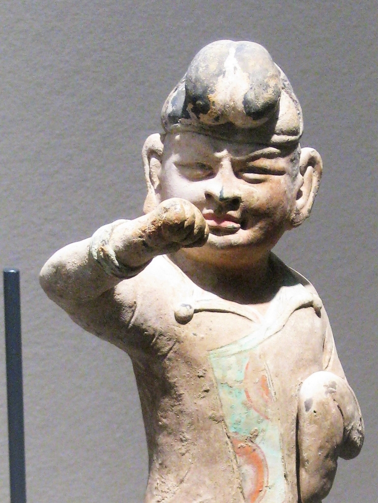中国古玩 唐時代 唐三彩胡人像 三彩俑 旧家コレクション 蔵出し(A-8