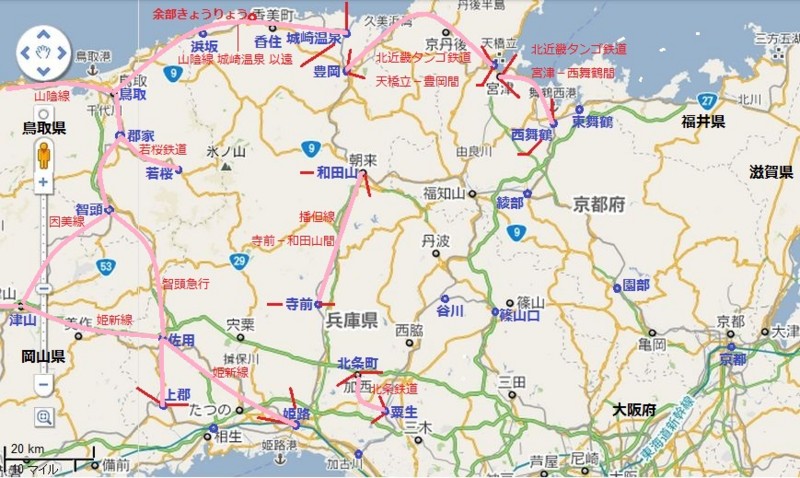 北近畿 非電化 区間 路線図 800-478