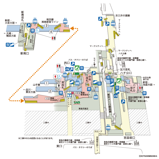 JR渋谷駅構内図