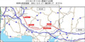 新東名の浜松いなさジャンクション - 豊田東ジャンクション間の経路図