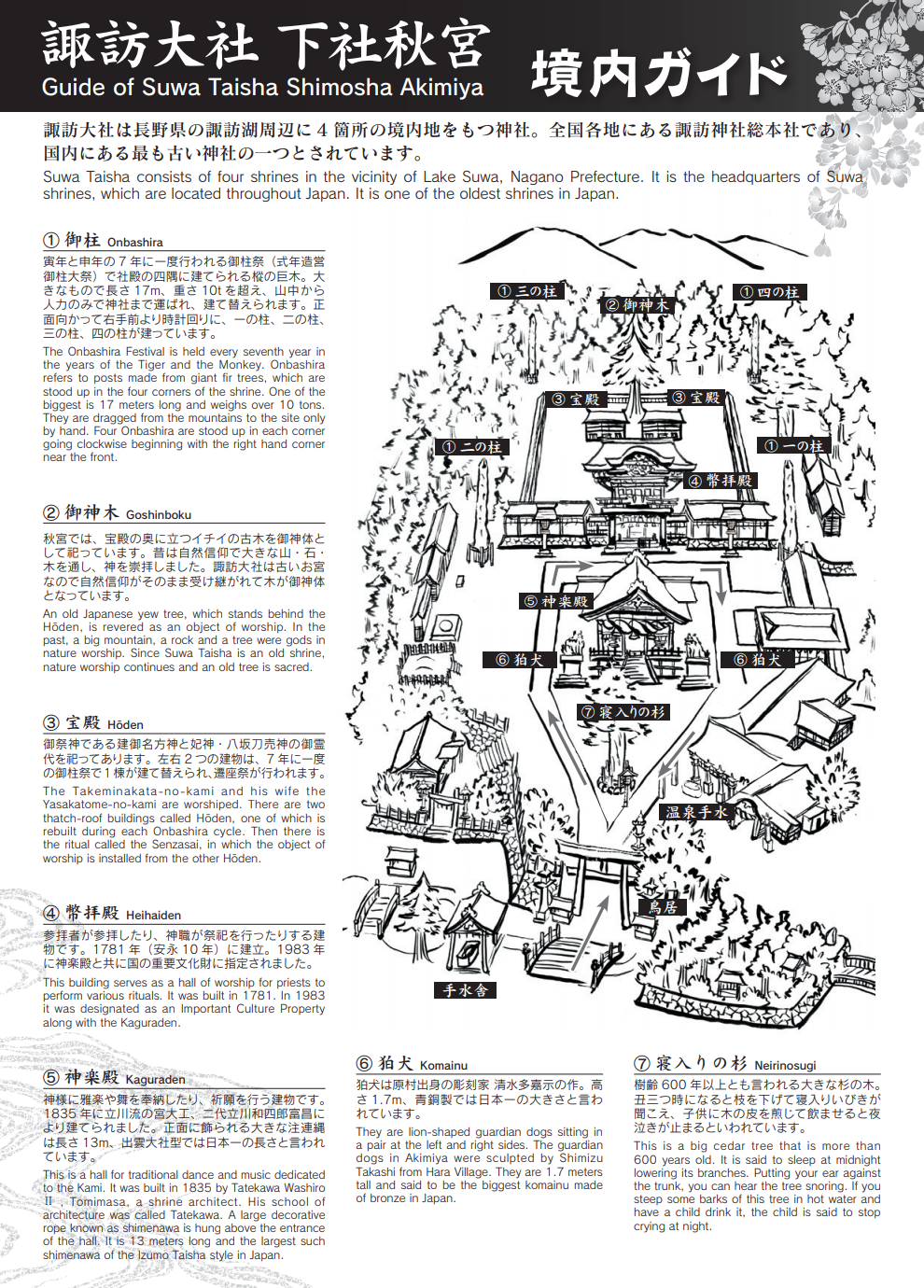 諏訪大社下社秋宮 - 境内案内 990-1380