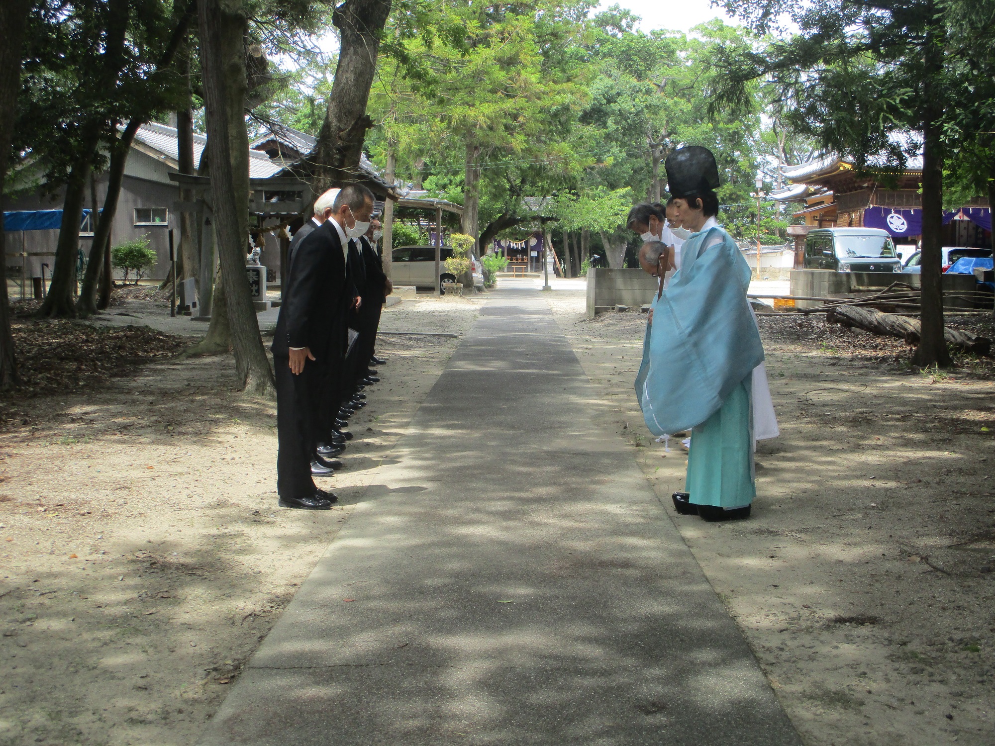 2020.6.27 (13) 古井神社末社修復事業起工式 - 整列 2000-1500