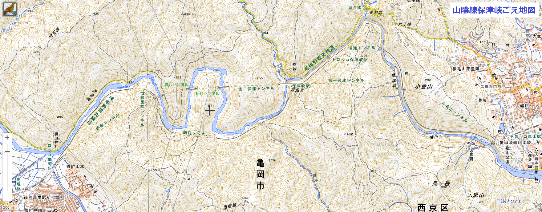 2020.9.15 山陰線保津峡ごえ地図（あきひこ） 1760-690