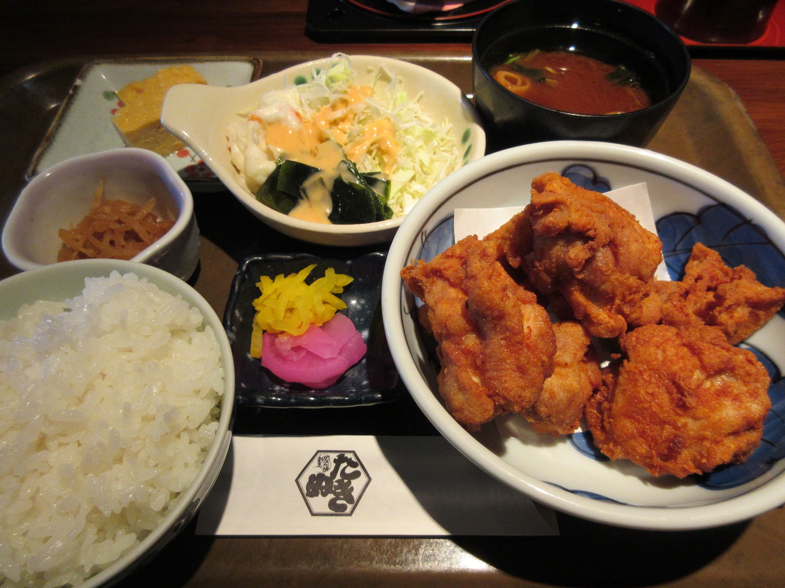 2021.8.30 (8) たぬき - からあげ定食 1600-1200