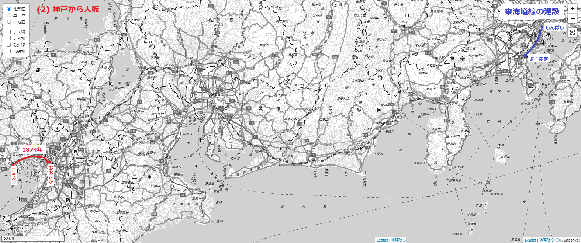 東海道線の建設 (2) 神戸から大坂 2000-838