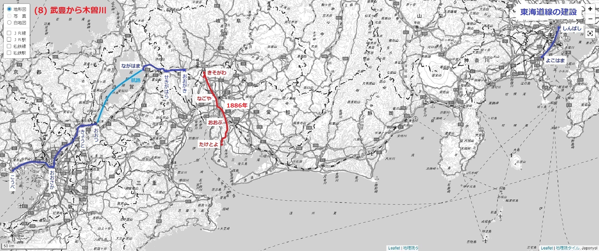 東海道線の建設 (8) 武豊から木曽川 2000-838