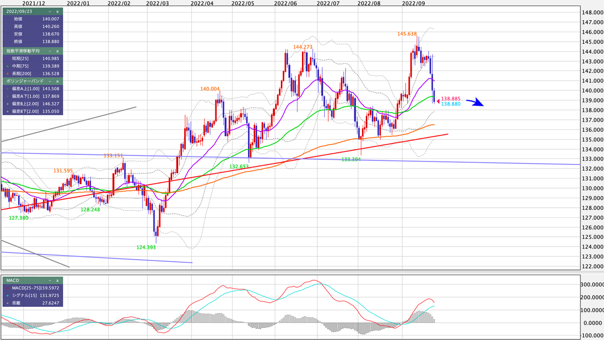 EUR/JPY 日足の見通し