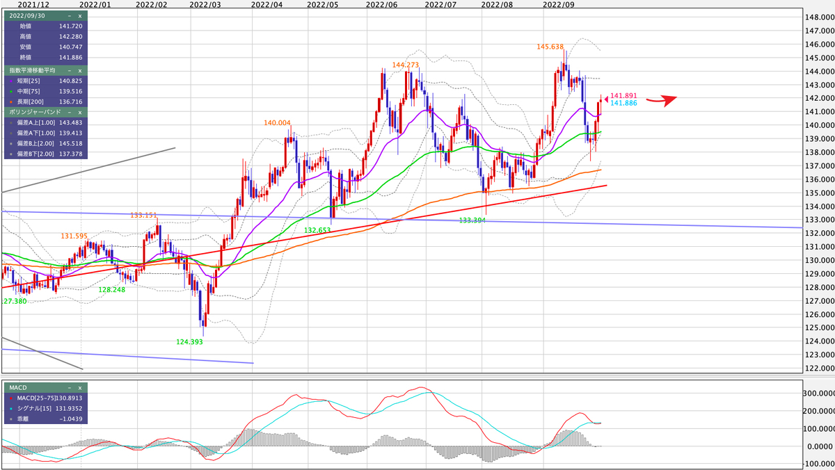 EUR/JPY 日足の見通し