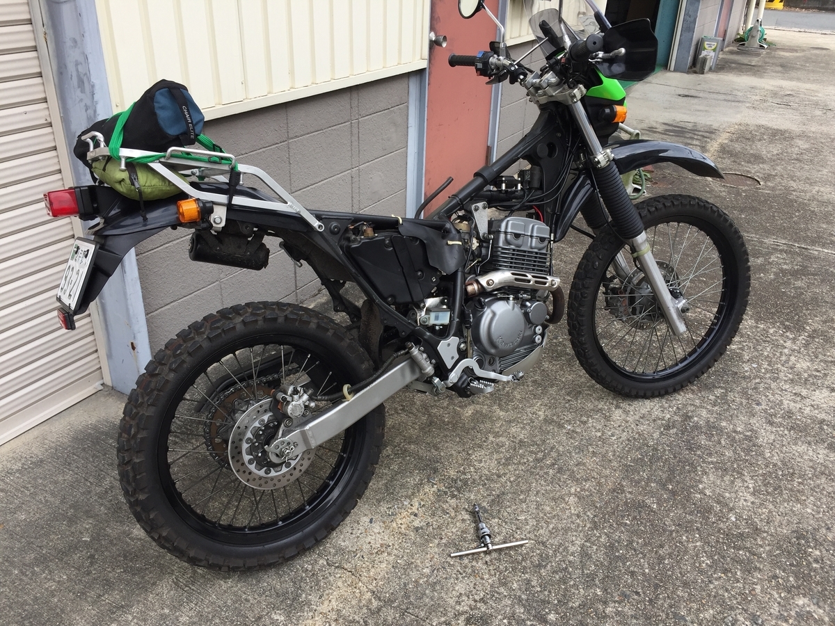 スーパーシェルパ KL250G 統正マフラー K368 純正サイレンサー