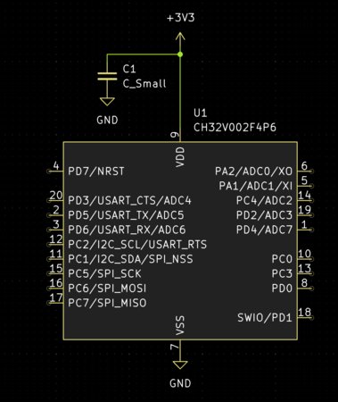 CH32V002の最小回路
