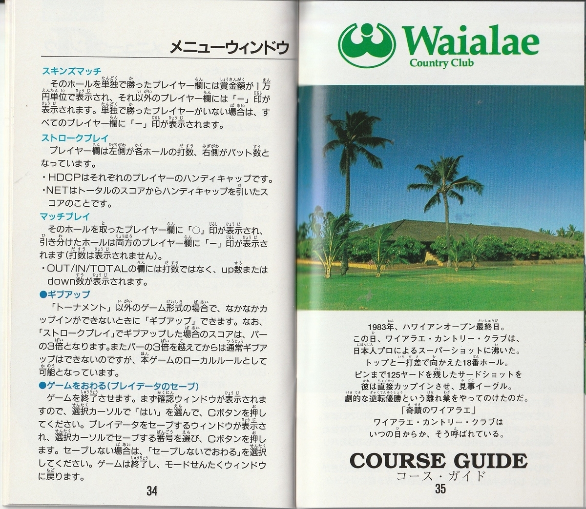 ワイアラエの奇蹟』1994年／メガドライブ - レトロゲームの説明書保管庫