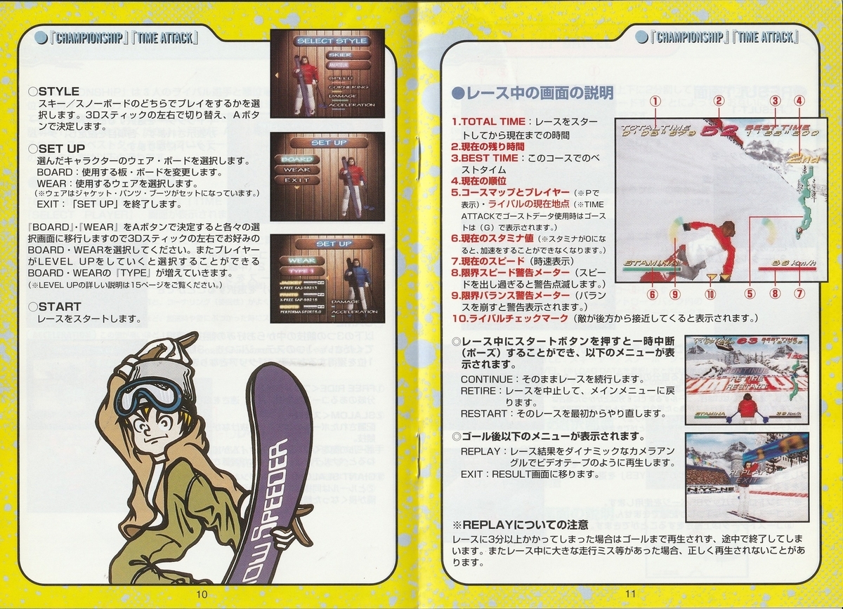 Snow Speeder』1998年／ニンテンドウ64 - レトロゲームの説明書保管庫