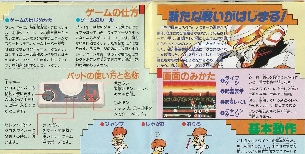 サイバークロス　クロスワイバー クロスワイバー』1990年／PCエンジン - レトロゲームの説明書保管庫