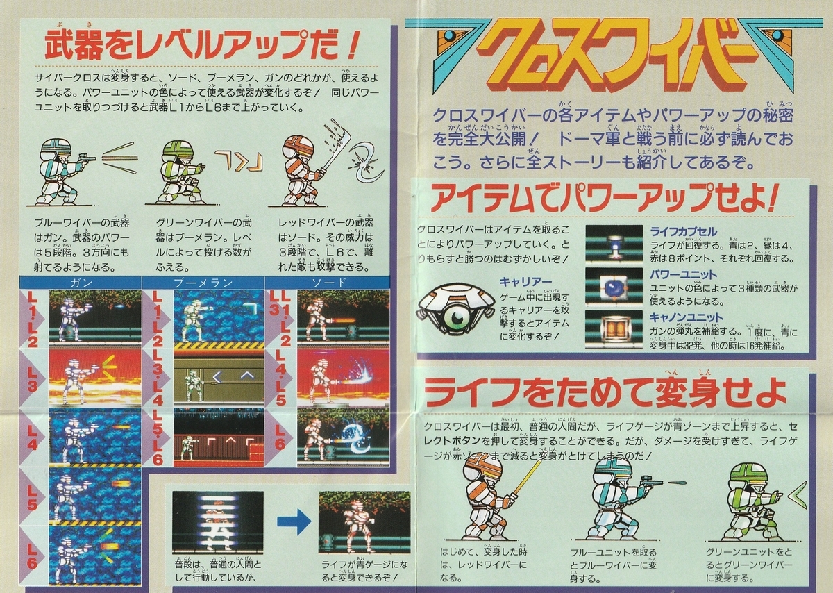 サイバークロス　クロスワイバー クロスワイバー』1990年／PCエンジン - レトロゲームの説明書保管庫