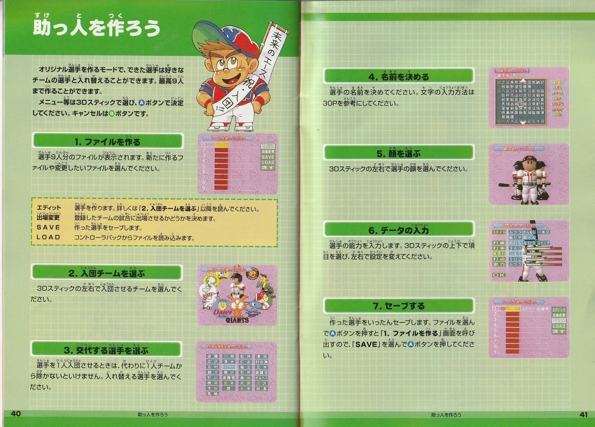 ファミスタ64』1997年／ニンテンドウ64 - レトロゲームの説明書保管庫