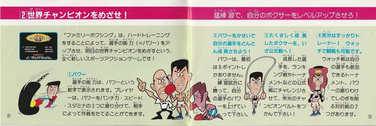 ファミリーボクシング』1987年／ファミコン - レトロゲームの説明書保管庫