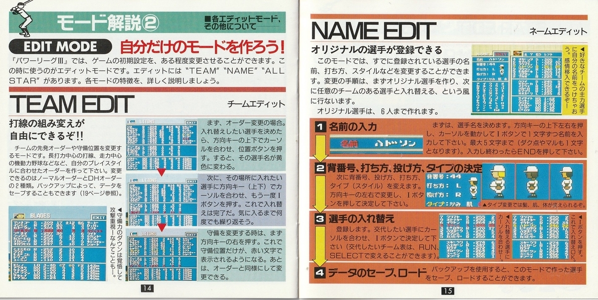 パワーリーグⅢ』1990年／PCエンジン - レトロゲームの説明書保管庫