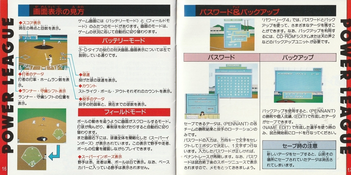 パワーリーグ4』1991年／PCエンジン - レトロゲームの説明書保管庫