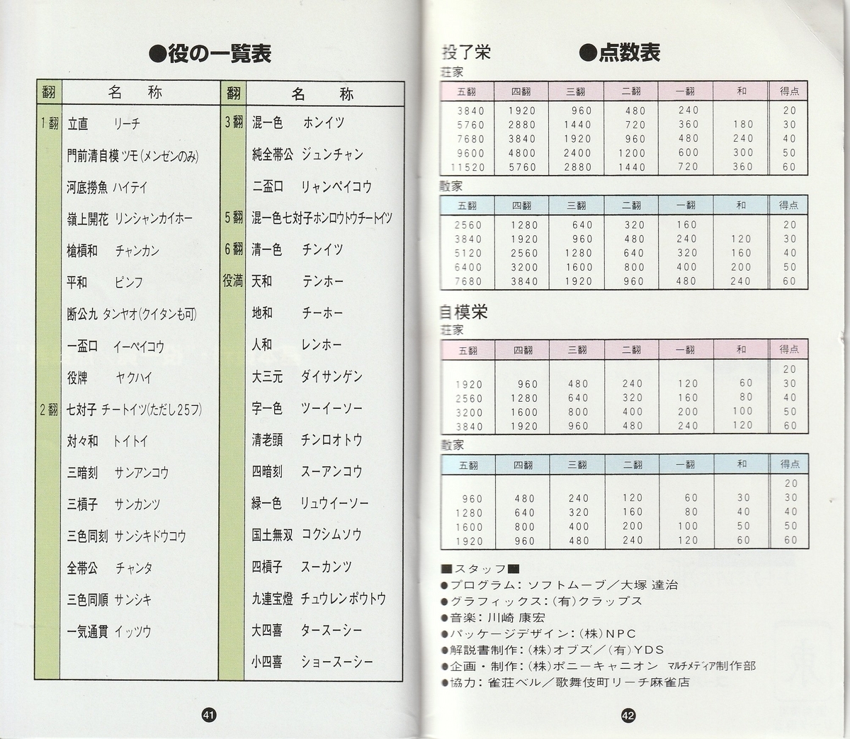 歌舞伎町リーチ麻雀東風戦』1994年／スーパーファミコン
