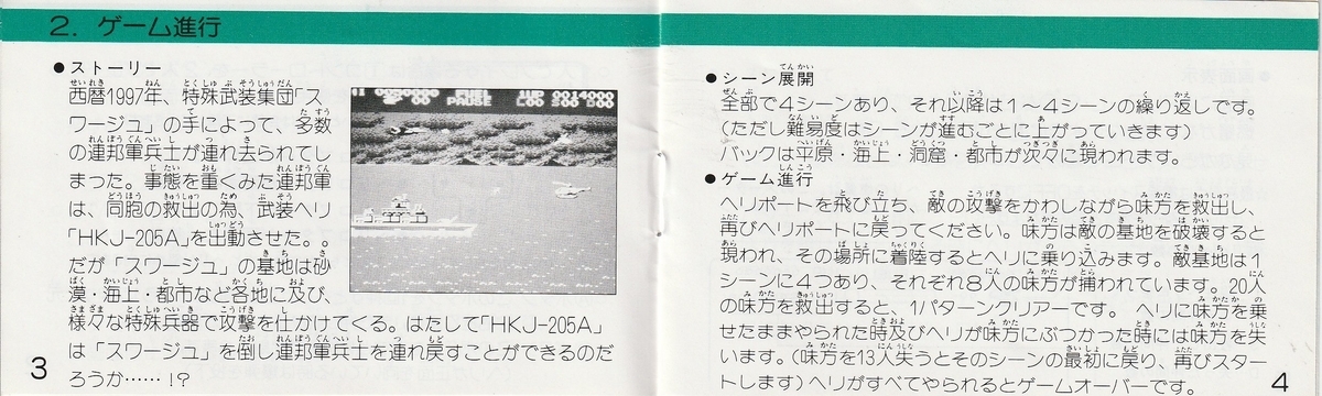 チョップリフター』1986年／ファミコン - レトロゲームの説明書